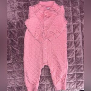 Carter's Quilted Pink Snap Front Baby Romper